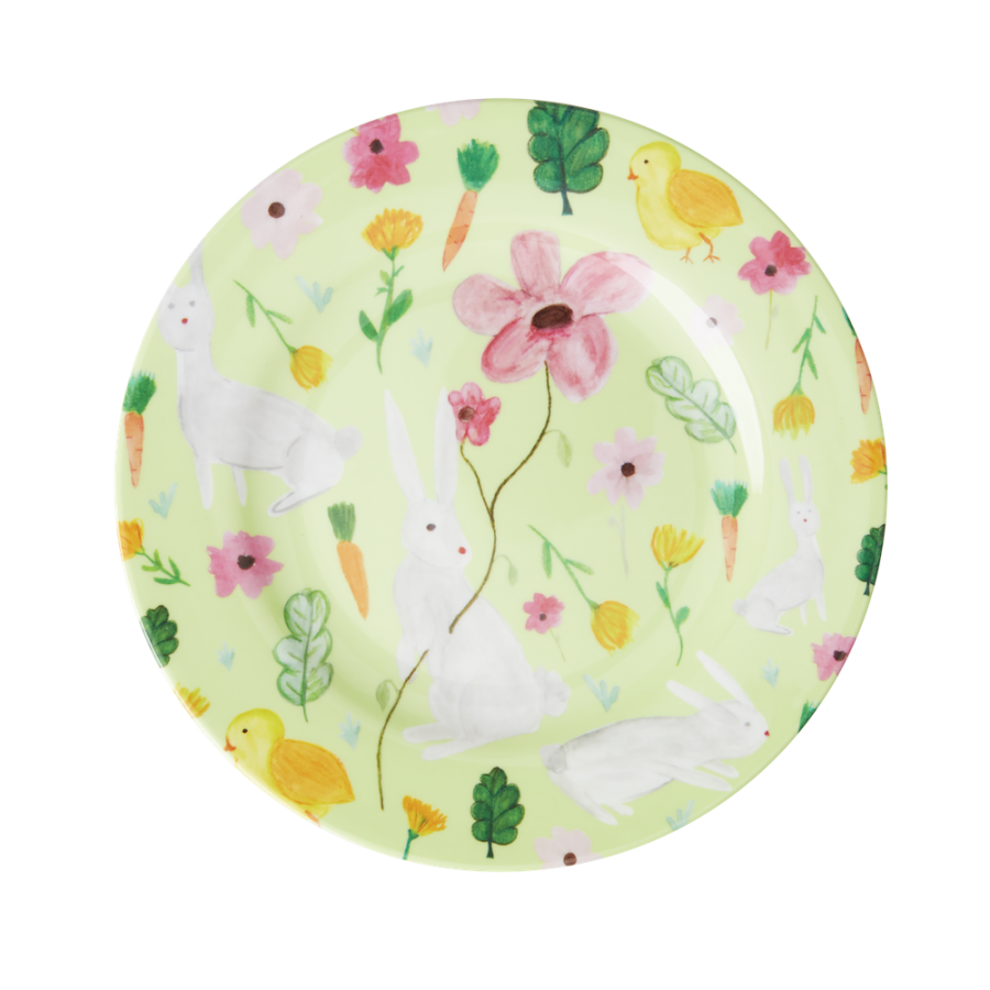 Green Easter Print Melamine Side Plate By Rice DK Vibrant Home